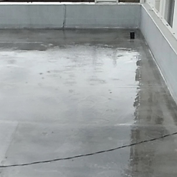 雨漏り調査天井から雨漏りしてるという事で、屋上に登ってみるとプールになっていましたドレンストレーナーの詰まりが原因で水が排水出来ていません。